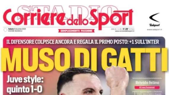 PRIMA PAGINA - Corriere dello Sport: "Muso di Gatti, Juve style: quinto 1-0"