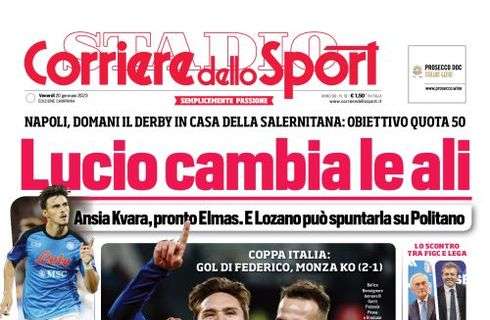PRIMA PAGINA - Cds Campania: “Lucio cambia le ali”