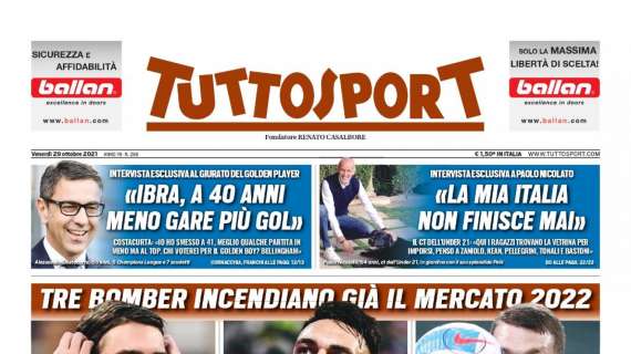 PRIMA PAGINA - Tuttosport: “Ruiz-Insigne: canta Napoli”
