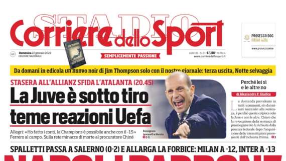 PRIMA PAGINA - Corriere dello Sport: "Napoli padrone"