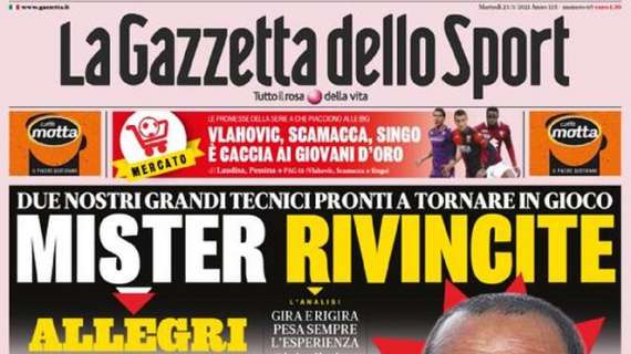 PRIMA PAGINA - Gazzetta: "Napoli, casting con Juric e Fonseca. Per Gattuso spunta la Lazio"