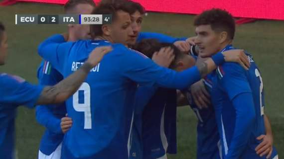 Gol in apertura e nel recupero, l'Italia batte l'Ecuador 2-0: 75' per Raspa, 45' per Di Lorenzo