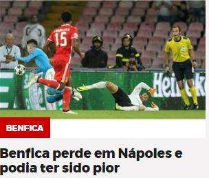 FOTO – Dal Portogallo: “Il Benfica perde a Napoli ma poteva andare peggio”
