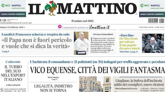 Il Mattino sulle parole di Di Lorenzo: 