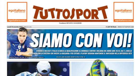 PRIMA PAGINA - Tuttosport: "Siamo con voi!"
