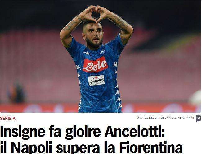 FOTO - CdS celebra il successo azzurro: "Insigne fa gioire Ancelotti"