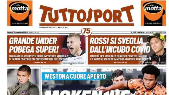 PRIMA PAGINA - Tuttosport apre con Mckennie: "Voto Juve"