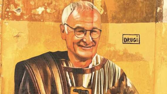 Euforia a Roma: il murale in onore di Ranieri appare in città