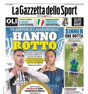 La Gazzetta dello Sport: "Vlahovic e Calhanoglu: hanno rotto"