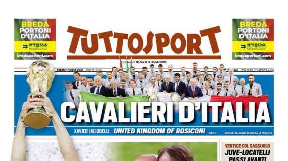 PRIMA PAGINA - Tuttosport apre con l’intervista a Cannavaro: “Mancini e Vialli santi subito”