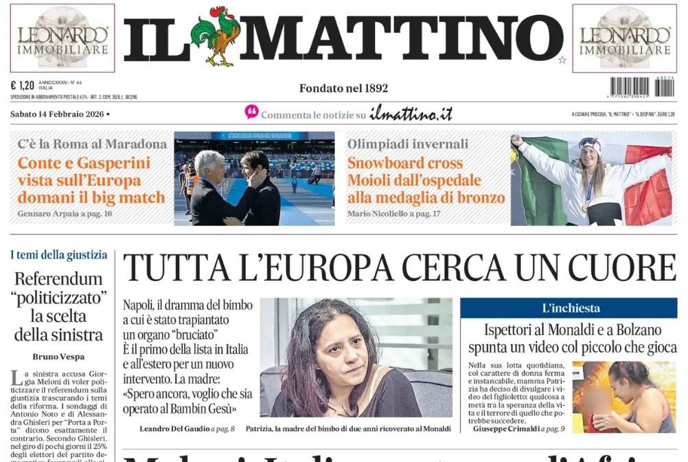 Il Mattino: "Conte e Gasperini, vista sull'Europa: domani il big match"