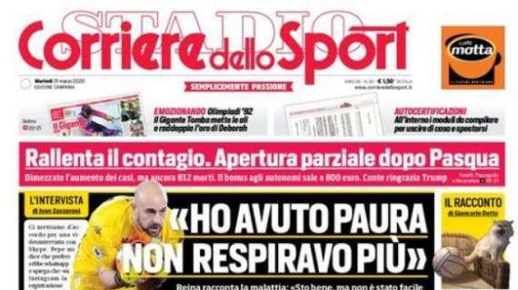 PRIMA PAGINA - CdS apre con Reina: "Napoli di Sarri irripetibile. Coronavirus? Ho avuto paura..."