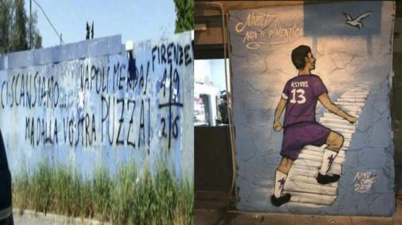 Dal murales dedicato ad Astori al messaggio razzista dello 'Scansarsi dalla puzza': differenze imbarazzanti