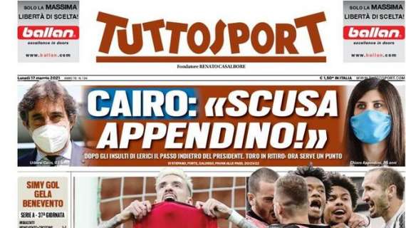 PRIMA PAGINA - Tuttosport: "Frenata Milan: Juve, credici!"
