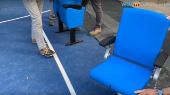 FOTO - San Paolo, spuntano anche i sediolini reclinabili e con braccioli per le tribune