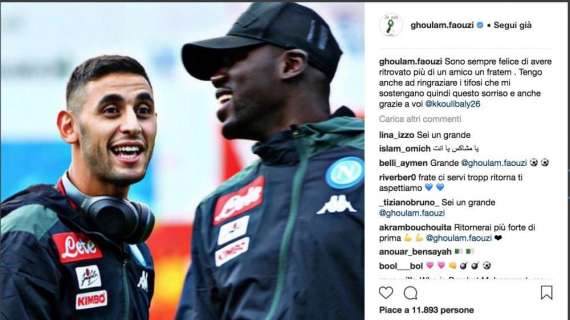 FOTO - Ghoulam scrive un meraviglioso messaggio a Koulibaly: "Un fratello più che un amico"