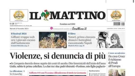 PRIMA PAGINA - Il Mattino: “Italia, andiamo a Berlino”