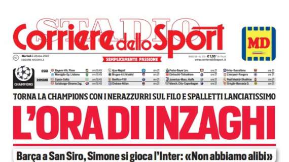 PRIMA PAGINA - CdS: ”Il Napoli nel tempio dell'Ajax: con una vittoria ipoteca gli ottavi"