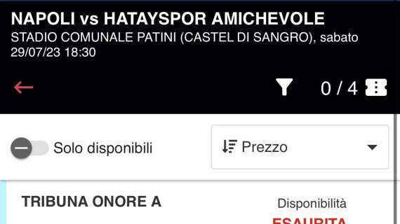 UFFICIALE - Oggi c'è Napoli-Hatayspor: la vendita dei biglietti è già sold-out 