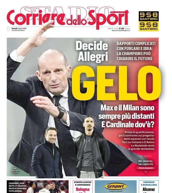 Corriere dello Sport: "Allegri-Milan, gelo. I due mai così distanti"