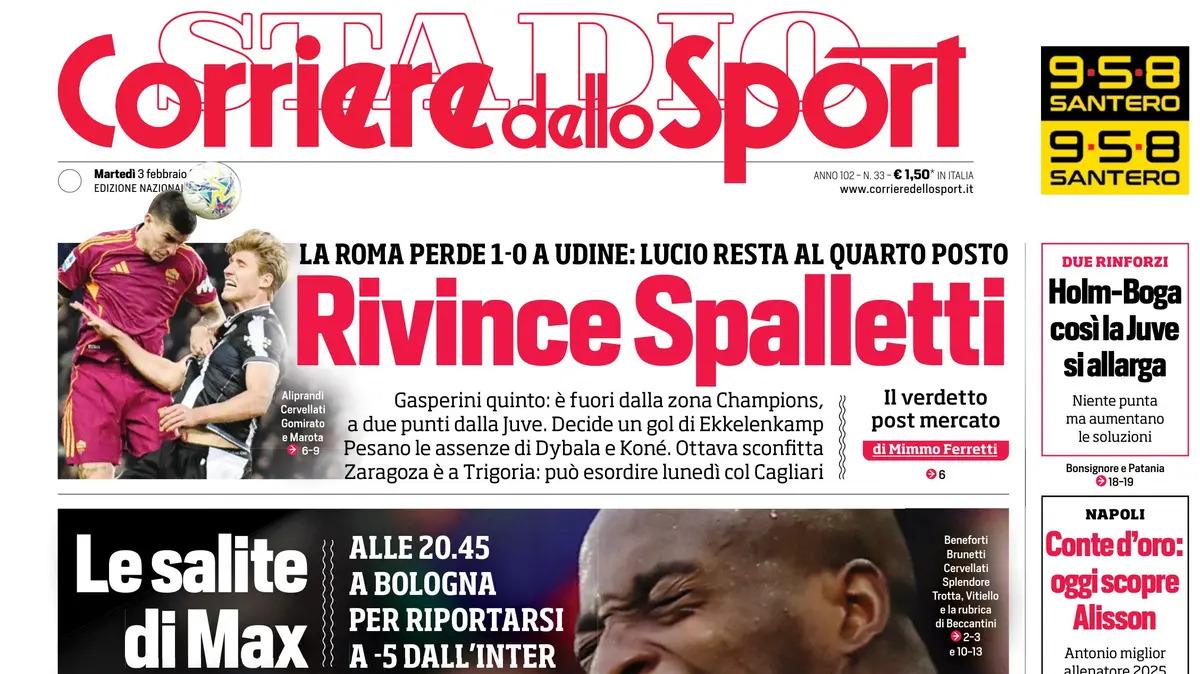 Corriere dello Sport: "Conte d'oro. E oggi scopre Alisson"