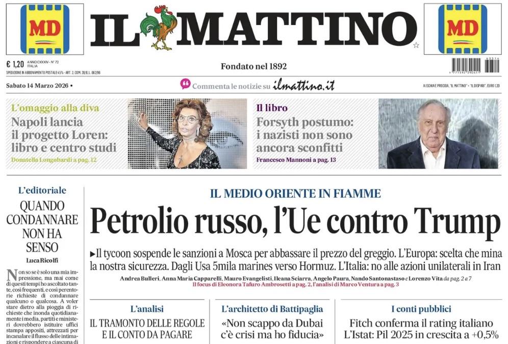 Il Mattino apre con la conferma di Conte: "Prove di futuro"