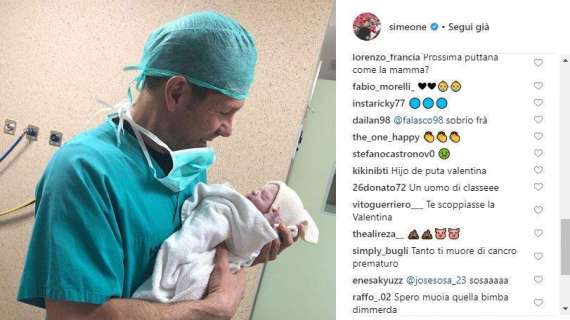 FOTO - Insulti choc a Simeone dai tifosi della Juventus: offese di morte alla figlia neonata!