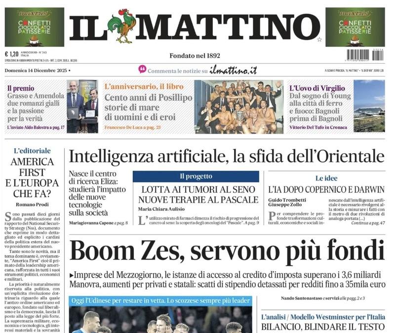 Il Mattino: "McFratm spinge gli azzurri"