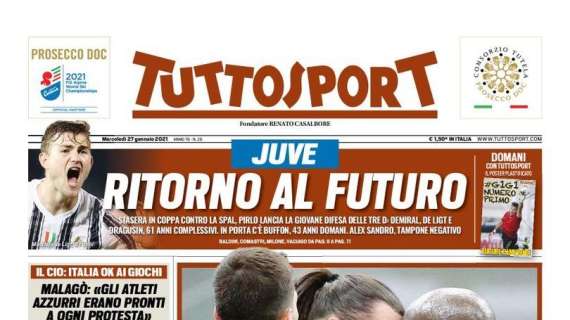 PRIMA PAGINA - Tuttosport: "Inter di rabbia. Juve, ritorno al futuro"