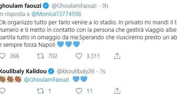 Ghoulam regala una gara al San Paolo a un tifoso disabile, Koulibaly applaude su Twitter