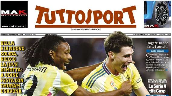 Tuttosport esalta la Juve: "E' tornata! Inter agganciata, Napoli avvicinato"