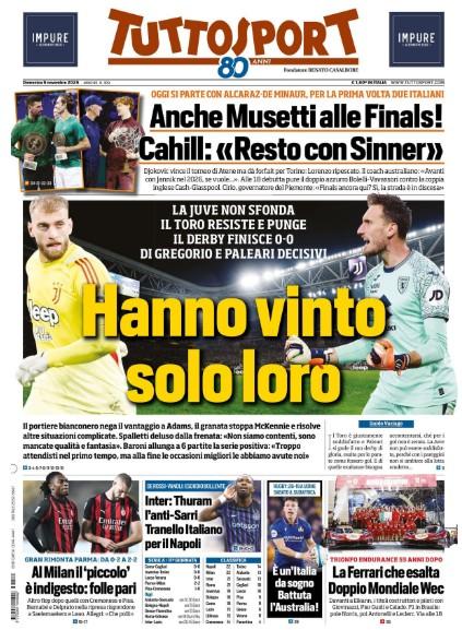 Tuttosport apre col derby di Torino: "Hanno vinto solo loro"
