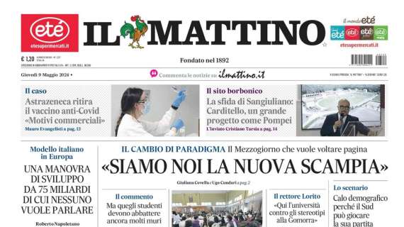 Il Mattino: "Manfredi: 'Bagnoli, ha vinto il dialogo. Nuovi investitori per Napoli'"