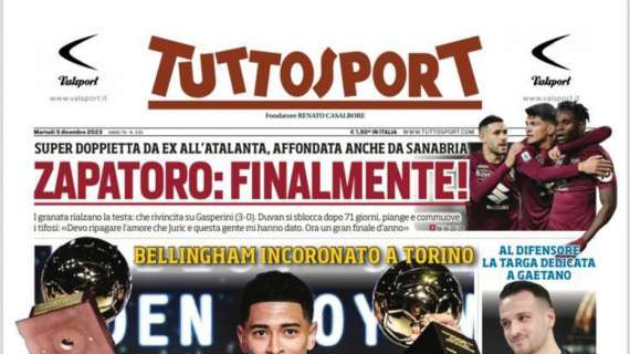 PRIMA PAGINA - Tuttosport: "Da Golden Boy a numero uno"