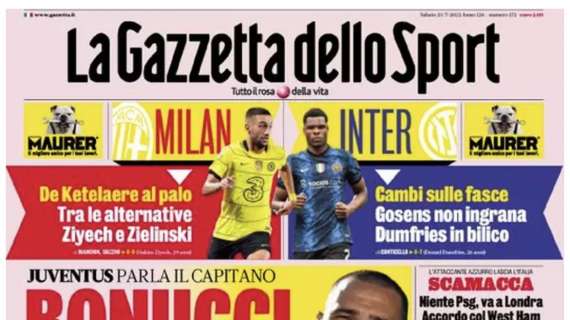PRIMA PAGINA - Gazzetta apre con Bonucci: "Siamo pronti a vincere tutto"
