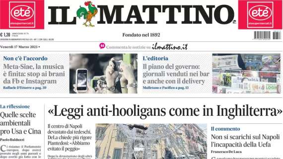 Il Mattino e le parole di ADL: "Leggi anti-hooligans come in Inghilterra"