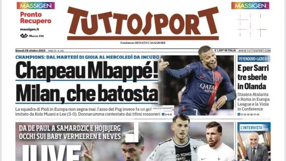 PRIMA PAGINA - Tuttosport: "Juve, missioni Champions!"