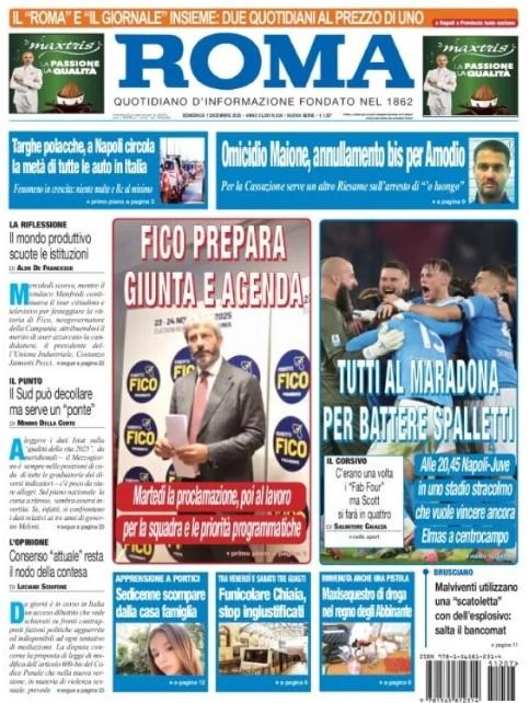 L'apertura de Il Roma: "Tutti al Maradona per battere Spalletti"
