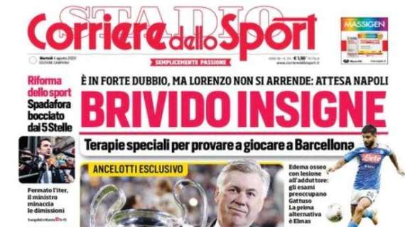 PRIMA PAGINA - CdS Campania: "Insigne, terapie speciali per giocare col Barça"