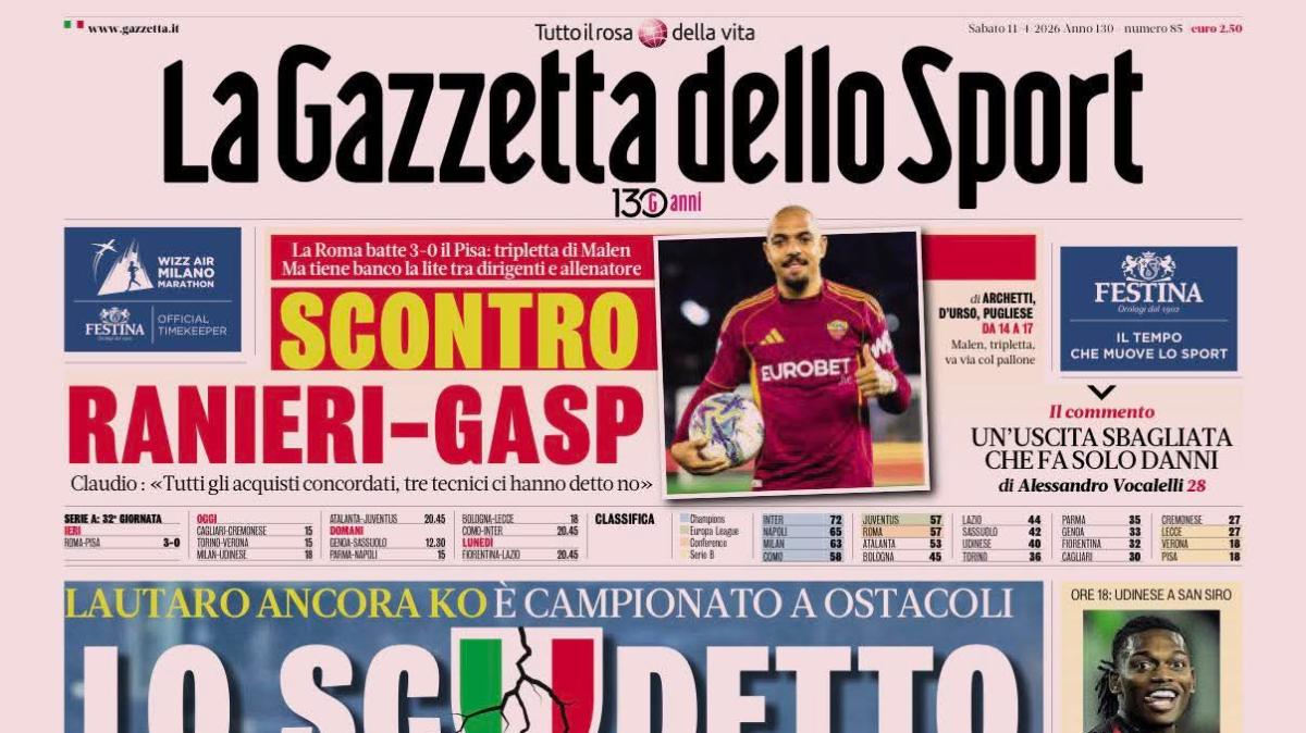 La Gazzetta dello Sport: “Lo Scudetto fa crac! Chivu punta sui senatori”