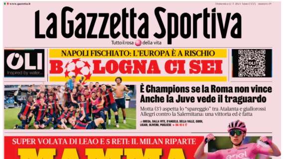 Gazzetta in taglio alto: "Napoli fischiato, l'Europa è a rischio"