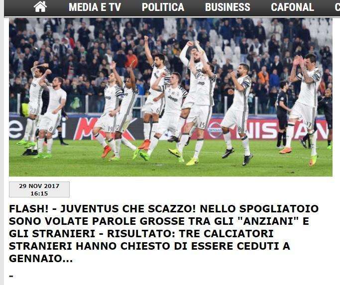 Dagospia - Juve, clamorosa lite tra 'anziani' e stranieri: in tre chiedono la cessione a gennaio!
