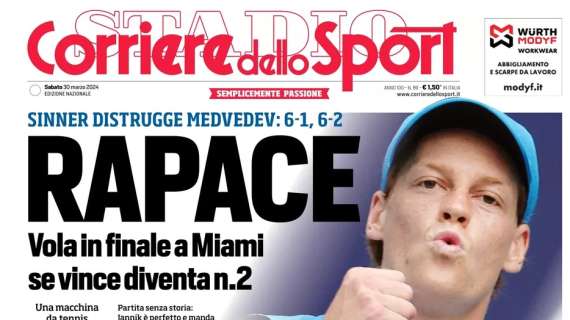 PRIMA PAGINA - Corriere dello Sport: "Napoli, tutti abbracciati a Juan Jesus"