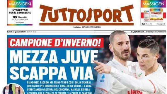 PRIMA PAGINA - Tuttosport: "Mezza Juve scappa via! Mazzarri contro tutti"