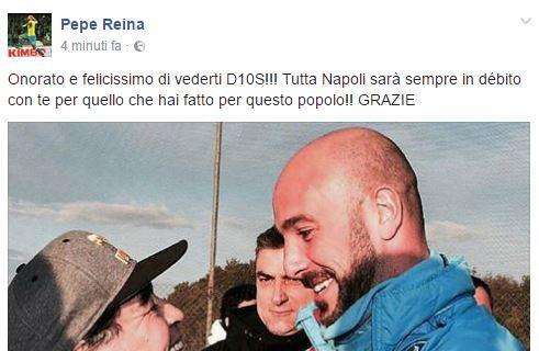 FOTO - Splendido messaggio di Reina a Maradona: "Napoli sarà sempre in debito con te per quello che hai fatto"