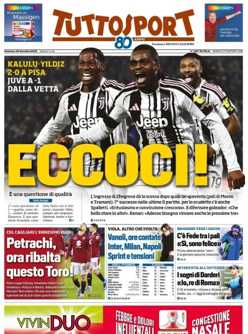 Tuttosport: "Inter, Milan e Napoli. Sprint e tensioni"