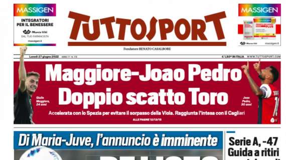 PRIMA PAGINA - Tuttosport: "Di Maria-Juve, l'annuncio è imminente"