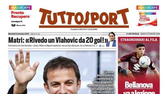 PRIMA PAGINA - Tuttosport Apre Con Le Parole Di Del Piero: “Juve, Ho Un ...