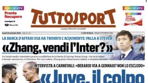 PRIMA PAGINA - Tuttosport apre con le parole di Carnevali: “Juve, il colpo è Magnanelli”