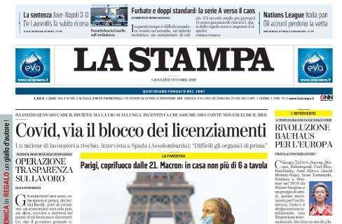 FOTO - La Stampa in prima pagina: "3-0, De Laurentiis fa subito ricorso"